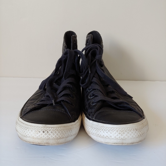 Converse Chuck Taylor All Star Quilted Leather Hi Top Sneakers Black Size 9.5 - Picture 9 of 14